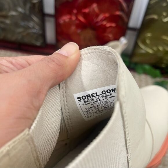 SOREL Brex Waterproof Platform Block Heel Chelsea Bootie Natural Paradox Pink - Picture 9 of 13